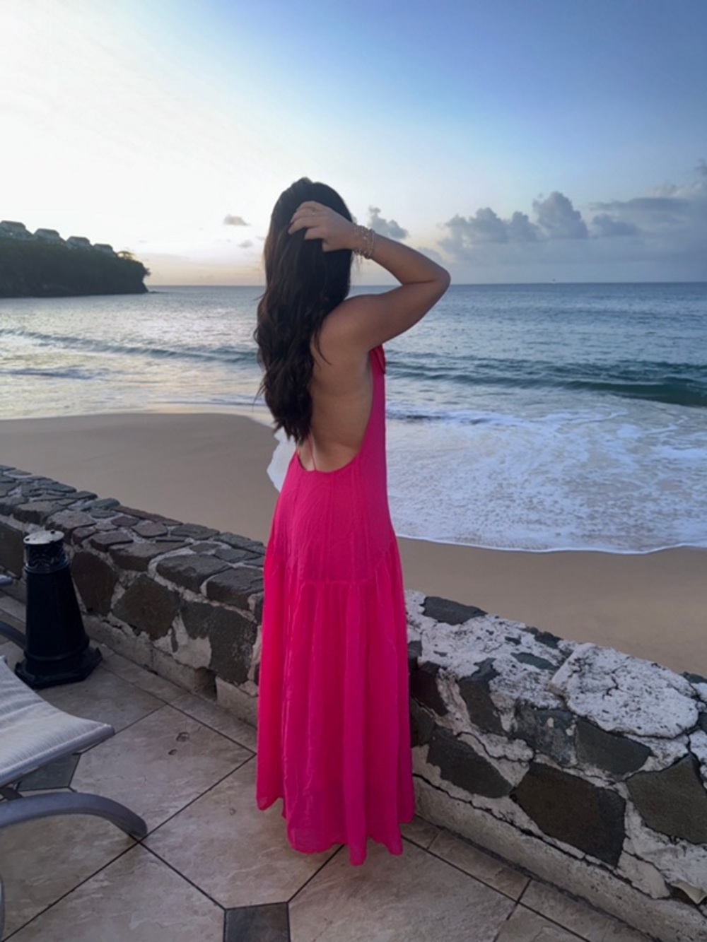 FARM Rio Hot Pink Halter Rosette Maxi Dress - Picture 12 of 14